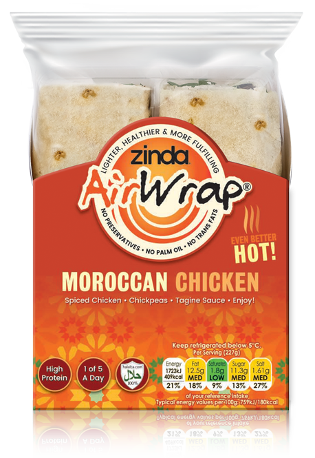 zinda moroccan chicken high protein low calorie food wrap tesco uk