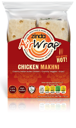 zinda chicken makhni food wrap with biodegradable packaging