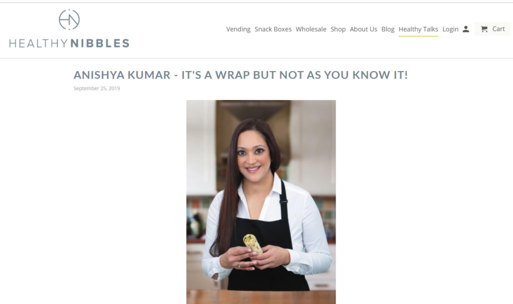 Anishya Kumar of Zinda Foods interview in Healthy Nibbles