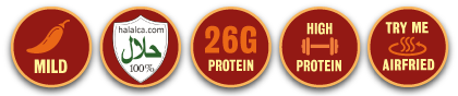 high protein morocccan chicken food wrap logo